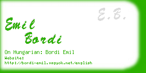 emil bordi business card